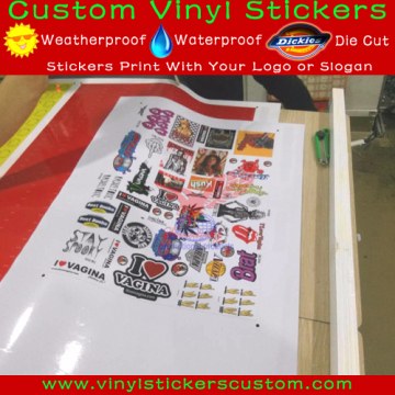 custom die cut wall sticker sheets