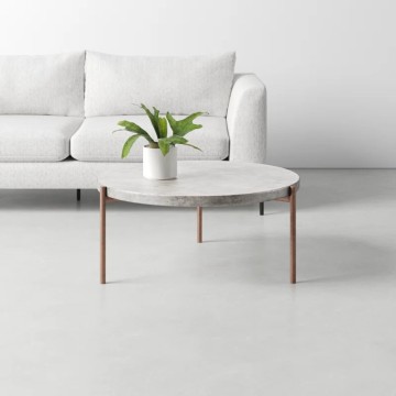 Beton rostfreier Stahl eleganter dreier Beinrunde Tisch