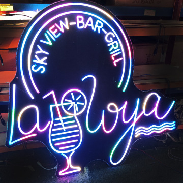 Popular RGB Color Custom Hanging Wall Art LED Decoration Rainbow Neon Signs for Smoke Shops