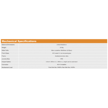 Bifacial 440W Mono Solar Painel 166mm 144 células