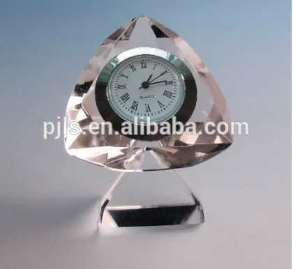 Diamond shape Art Crystal diamond clock/Diamond crystal clock