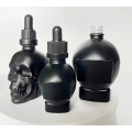 Beard oil black clear skull glass dropper bottle