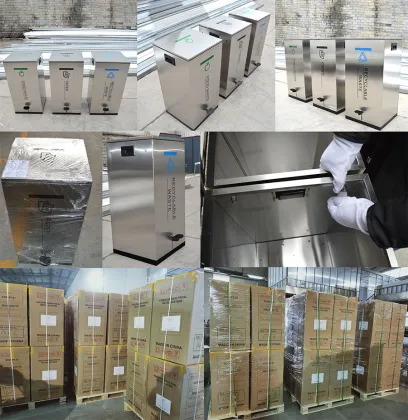 Customized large trash cans steel recycle trash cans