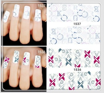 2015 hot sale eco friendly high quality color letters rhombus nail art sticker decoration