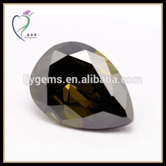 Dark Olive Pear Shape Synthetic Stones Cubic Zirconia Price