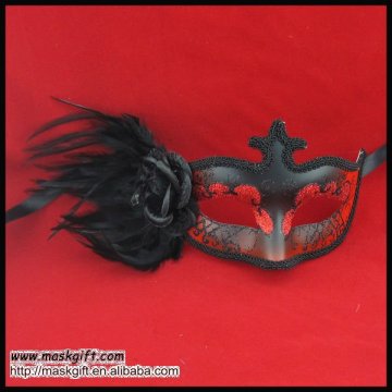 Handcraft halloween mask party supplies in black/red-Mix color