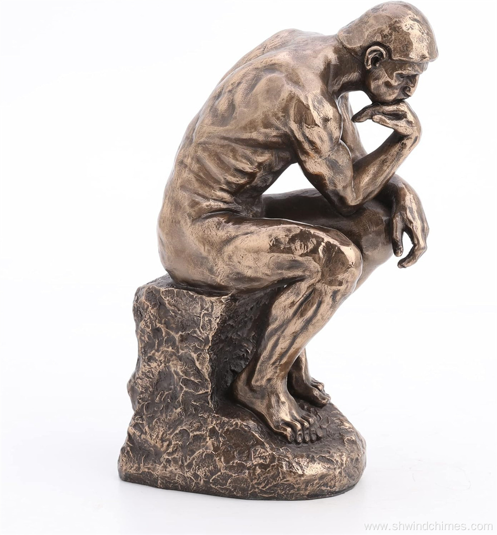 Rodin's The Thinker Cast Resin Statue with Bronze Finish