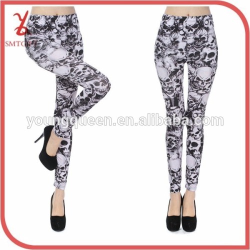 RM008 European and American fashion black and white skull print leggings for woman