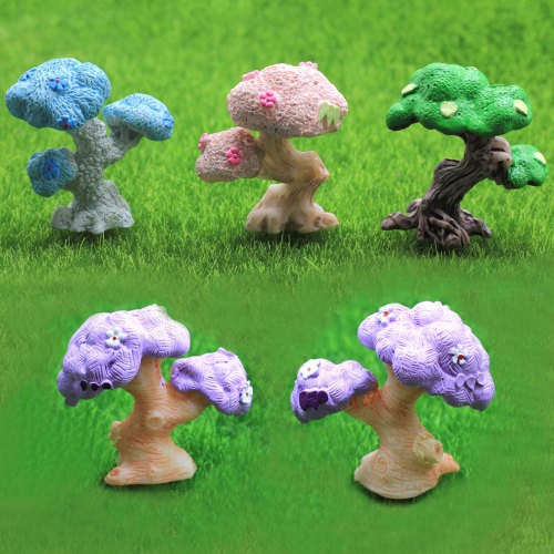 Miniature Resin Model Trees Fairy Garden Landscape Plant Mini 3D Fairy Garden Decoration Tree Crafts Micro Landscape Resin Plant