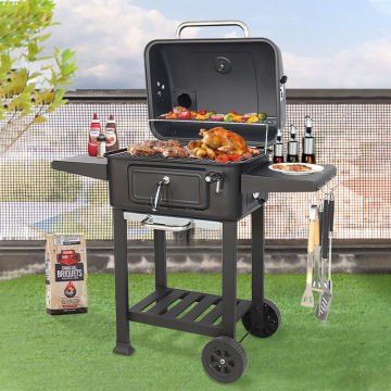 Arrière-cour extérieur en métal épais en métal fer à hauteur réglable BBQ Grill fustier à charbon de bois grill pour la fête pour la fête