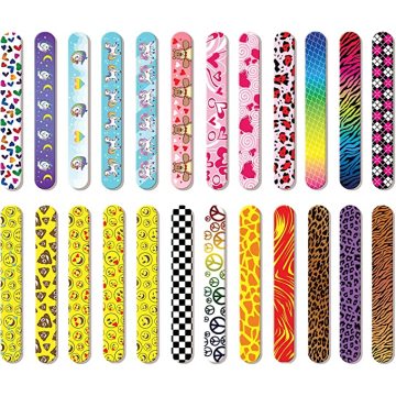 Slap Bracelets with Colorful Hearts Emoji and Unicorn