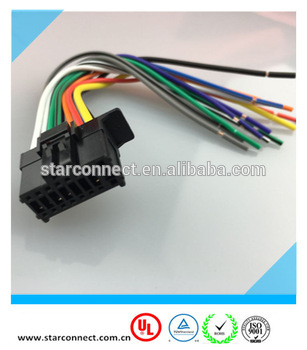 Hot sale automotive 16 pin iso connector Pioneer audio wire harness
