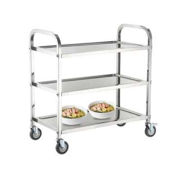 Stainless Steel Food Serving Trolley Cart with Wheels