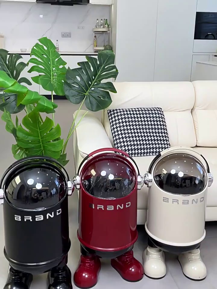 Elegant Plastic Trash Can with Lid for Living Room Kitchen Bedroom Bathroom