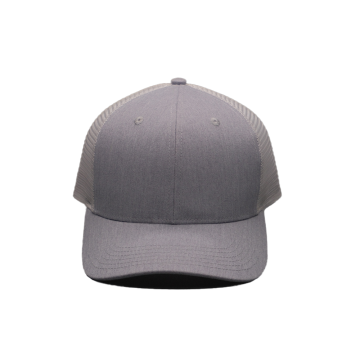 Серая бейсболка из хлопка и сетки из твила