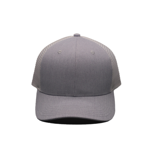Серая бейсболка из хлопка и сетки из твила