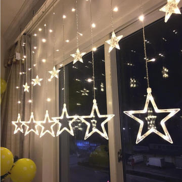 12 Stars 138 LED Curtain String Lights - Factory Outlets for LED Big Star Curtain Christmas Lights