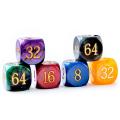 مجموعة 5pcs مجموعة نرد بؤلؤة بؤلؤة 30 مم - 30 مم (1 3/16 ") Backgammon مضاعفة المكعب بالإضافة إلى 4pcs 16 مم ، ألوان رخامية