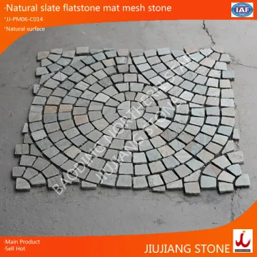natural slate shaped mesh paving stone