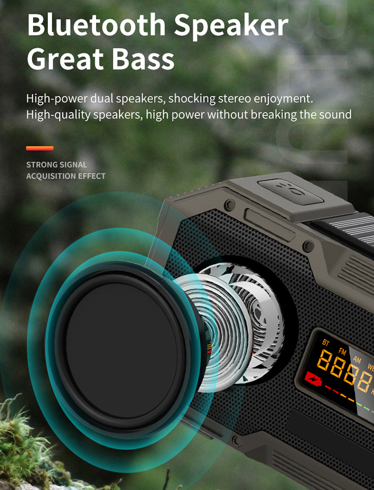 10-in-1 Multi-DAB-FM-Radio Solar Bluetooth-Lautsprecher