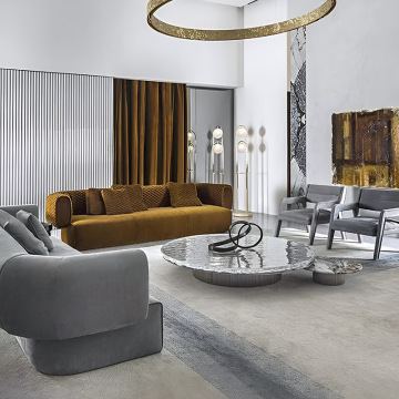High-End Royal Sectional Couch: Luxury Leather Sofa Set for Living Room and Villa Design