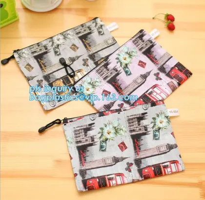 office stationery oxford cloth zipper file bag, A4 size document pockets file stationery file bag, Leather Stationery File Bag