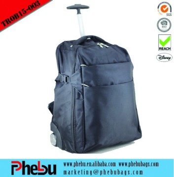 Travel trolley backpack with wheels with laptop sleeve