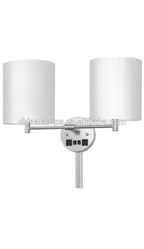 Energy saving furniture accessories Italian furniture double hotel wall lamps with lampshade for American hotel lighting supply