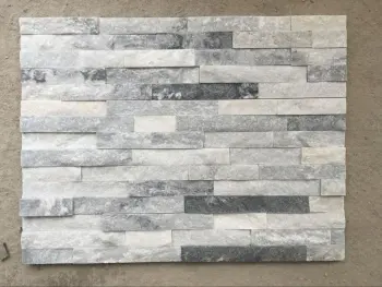 Ice gray quartz stacked stones