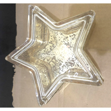 Caixa de bugigangas de ouro em forma de estrela de cristal