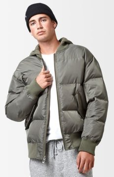 100% polyester classic bomber puffer jacket
