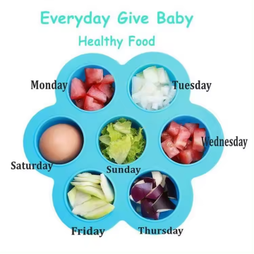 BPA Free 7 Grids Soft Silicone Plate for Kids - Food Grade Silicone Baby Feeding Plate
