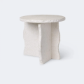 Table d'appoint en pierre de travertin wabi blanc wabi-sabi