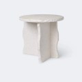 Wabi-Sabi White Travertine Stone Side Table