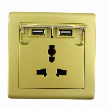 Multi-plug socket with USB plug socket