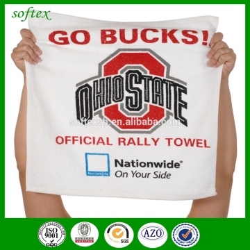 Wholesale 100% cotton logo print Blank Rally Towels