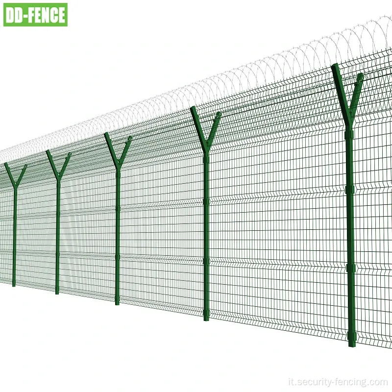 Fence a rete saldata aeroportuale con rivestimento in polvere