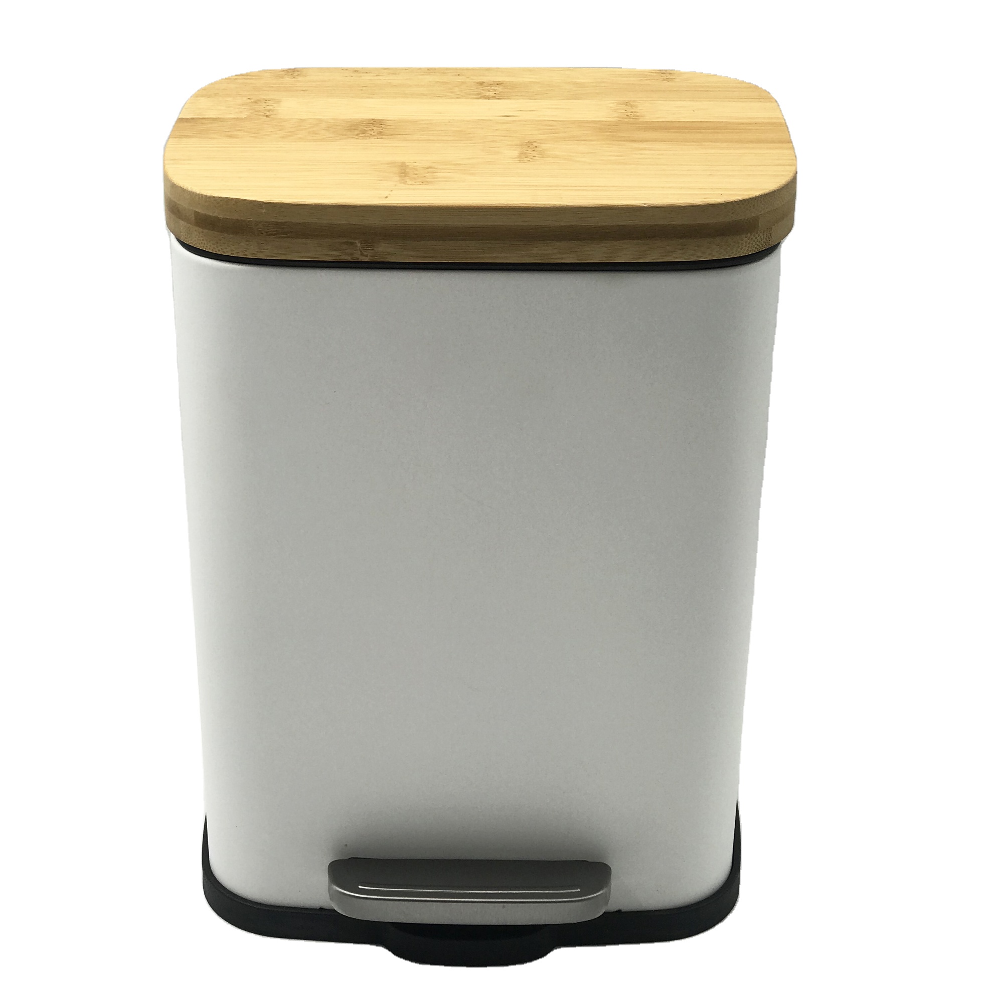 Rectangular Bamboo Lip Pedal Bin