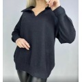 Übergroße lose V -Hals -Strickpullover von Frauen