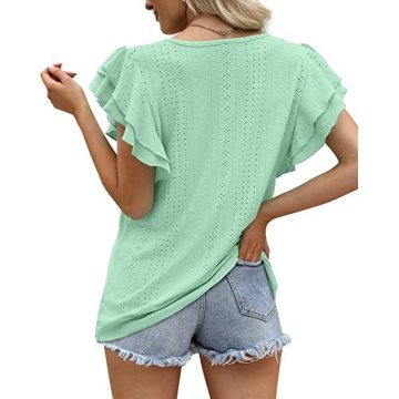 Casual Petal Sleeves blouse high quality t shirt