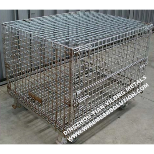 Welded Storage Metal Pallet Cage with Wheel