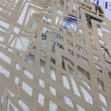 Two-Dimensional Space Pattern Beige Embroidery Fabric