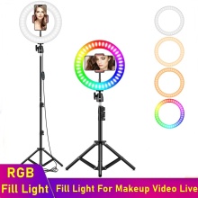 Tongdaytech LED Selfie Ring Fill Light Dimmable RGB Ring Lamp With Tripod For Makeup Video Live Youtube Aro De Luz Para Celular