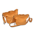 Leather Drawstring Bag Ladies Large Bucket Tote