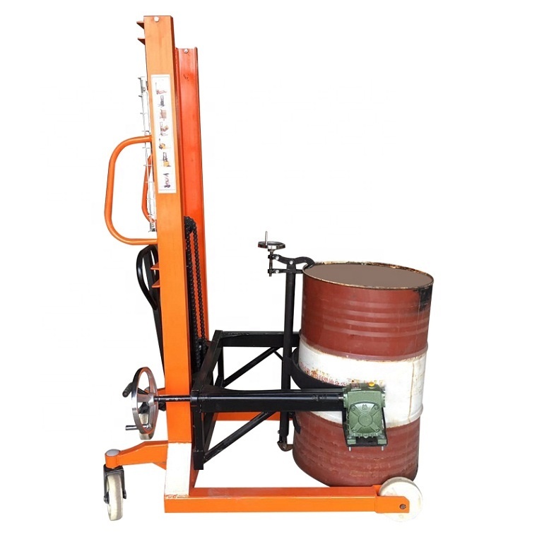 Manual Oil Forklift Hydraulic Drum Lifter Pallet Stacker -