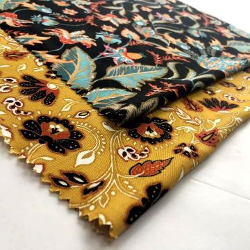 Wholesale multicolor floral printed 100% rayon twill fabric
