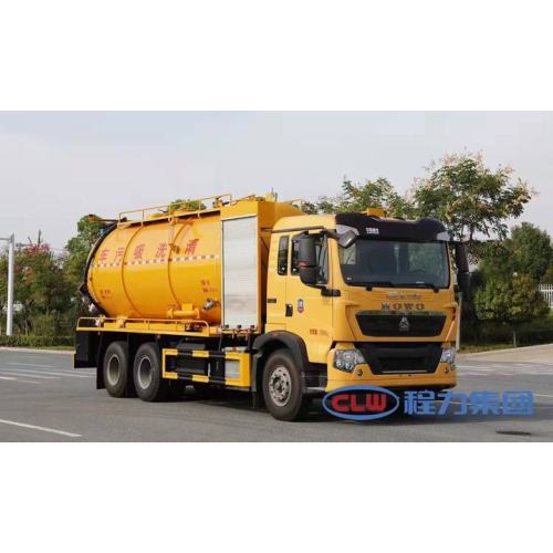 HOWO 6x4 sewage suction driving force suction truck