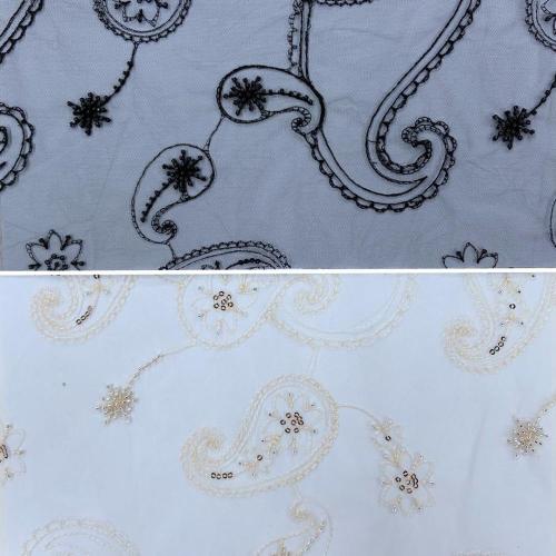 Spring Summer Dreamy Beads Sequins Embroidery Fabric
