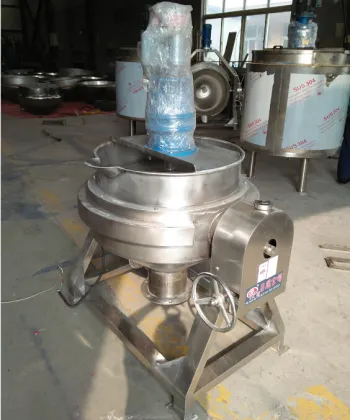Gas jacketed cooking kettle with agitator