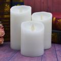 Real Wax Battery Operated Led Flameless Pillar Candles